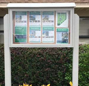 Top-Hinge Single Door Message Center with Posts