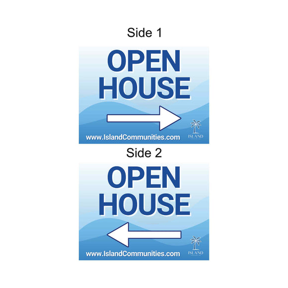 Open House with Arrows Ground Stake Sign