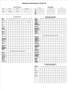 Maintenance Checklist (24" x 32")