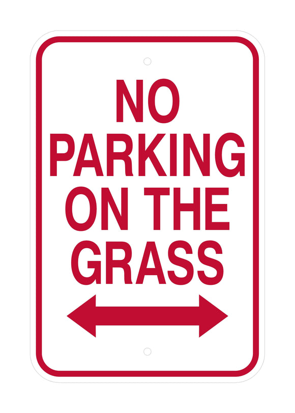 No Parking on Grass Sign