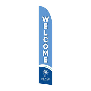 Replacement 14 ft Double Sided Feather Flag - Welcome